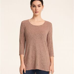 Slinky Brand Ladies Rose Gold Metallic Knit Tunic Size XS